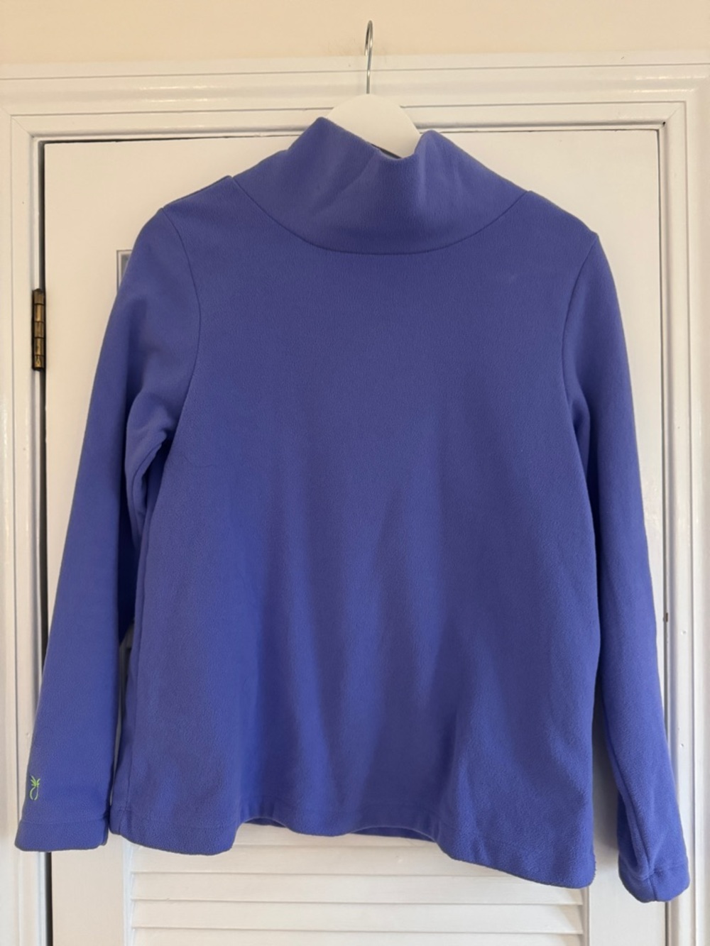 Dudley Stephens Greenpoint terry fleece tunic turtleneck, M, Royal Violet